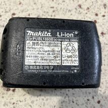 マキタ 18V LITHIUM リチウム バッテリー makita BL1860B 6Ah 難ありジャンクn1_画像3