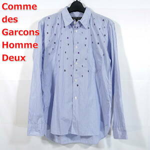 【良品】コムデギャルソンオムドゥ　数字刺繍シャツ　COMME des GARCONS Homme Deux　サイズＸＳ