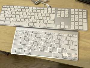 【ジャンク】Apple キーボード2個セット Bluetoothキーボード(US) A1314 / テンキー付き有線キーボード(JIS) A1243 Mac Wireless Keyboard