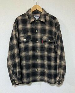 90’s LUCKY STRIKE ラッキーストライク オンブレチェック 長袖ウールレーヨンシャツ Ombre Check ヴィンテージ サイズ L