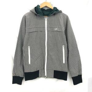 FRED PERRY フレッドペリー ナイロンジャケット FC2948 メンズ Mサイズ リバーシブル チェック柄 グリーン ジップアップ