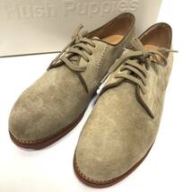 ▼未使用 Hush Puppies ハッシュパピー スエード ホーン 23.5cm シューズ レディース 箱付 耐水 赤底 L-220FX レースアップ 靴 RC4248_画像1