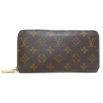 ◎LOUIS VUITTON ルイヴィトン モノグラム 新型 ジッピーウォレット ラウンドファスナー 長財布 PVC ブラウン×ゴールド金具 M42616 ON5748_画像1