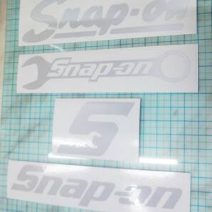スナップオン Snap-On ステッカー 反射タイプ ホワイト 新品未使用品 4枚まとめての画像1