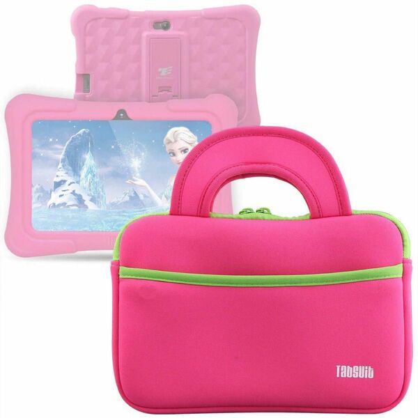 タブレット 専用 バッグ 7インチタブレットに適用 ポータブルバッグ タブレット収納バッグ(ピンク かわいい 可愛い 女の子 女