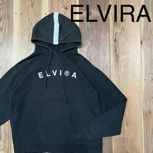 ELVIRA エルビラ sweat hoodie スウェットパーカー プルオーバー ビッグロゴ 三代目 JSB 登坂 ブラック サイズL 玉mc2567
