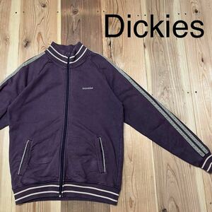 Dickies ディッキーズ トラックジャケット スウェット ジップアップ 刺繍ロゴ 袖ライン ダークパープル サイズL 玉mc2621