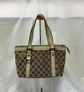 1円〜GUCCI トートバッグ/キャンバス/BEG/総柄/141471 213048