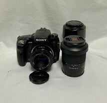 1円〜SONY SLR-A560 a560 レンズセット ボディー レンズ3点 ① 18-70mm F3.5-5.6 ② MINOLTA AF 100-200mm F4.5③ ミノルタ50mm f1.7_画像1