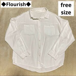 flourish フローリッシュ　長袖　Yシャツ　レーヨン　フリーサイズ