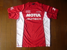 ☆nismo☆ニスモ☆NISSAN☆日産☆正規品☆MOTUL☆AUTECH☆GT-R☆半袖☆Tシャツ☆Lサイズ☆胸/背中/左右袖 ロゴプリント☆レッド/ホワイト☆_画像1