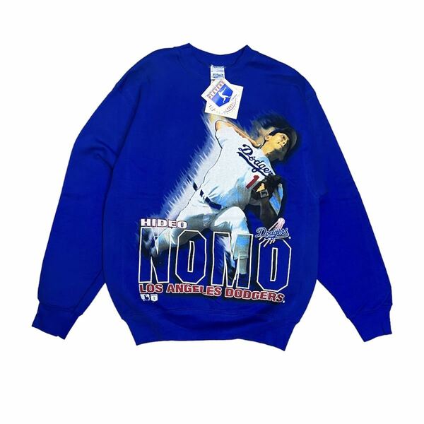 90s deadstock デッドストック 野茂英雄 Los Angeles DODGERS ドジャーズ　スウェット裏起毛　レア　vintage あいみょん　USA製 アメリカ