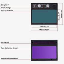 【新品】ANDELI 溶接面 本当の色を映す ソーラーパワー 自動遮光溶接面 遮光度4/9-13 溶接ヘルメット 溶接マスク 電池交換可能 銀爪_画像5