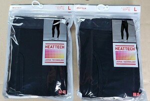 UNIQLO L Heat Tech Колготки L Размер Черный Набор из 2 упаковок Мужские Новые Неиспользованные