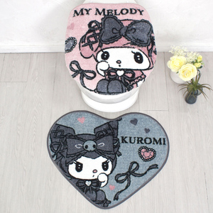 * My Melody & black mi* character toilet 2 point set toilet mat set stylish toilet cover cover 2 point set character 