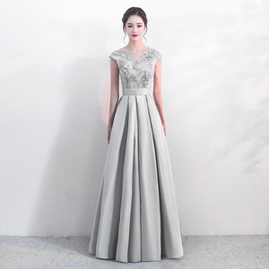 * silver * XS size * long dress konepiece24 long dress musical performance . dress One-piece adult party stage dress 