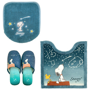 * star empty Snoopy / blue * star empty Snoopy toilet 3 point set toilet mat set 3 point star empty Snoopy Snoopy goods cover cover 