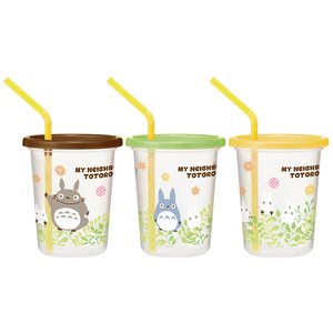 ☆ トトロプランツ プラスチック コップ セット 通販 子供 キッズ キャラクター ストロー付き タンブラー 蓋付き プラコップ ディズニー