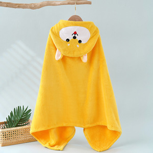 * dog × yellow * Kids bath towel lybathto4 bath towel Kids bathrobe blanket poncho blanket mantle bath finished 