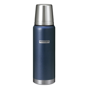 ☆ ネイビー ☆ MINDFREE アウトドアボトル 500ml MFO-05 ボトル 水筒 500ml ステンレスボトル コップ付き 保冷 マイボトル