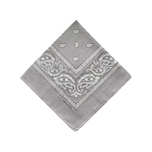 ☆ LIGHTGRAY ☆ PAISLEY BANDANNA バンダナ スカーフ 柄 BANDANNA マスク ハンカチ ターバン 帽子 おしゃれ 定番 ディスプレイ_画像1