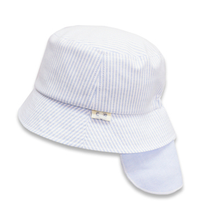 ☆ ブルー/ストライプ ☆ Lサイズ ☆ 日除けHAT 帽子 ベビー ハット 赤ちゃん帽子 ベビー帽子 キャップ UVカット UV対策 紫外線対策
