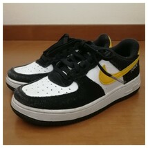 NIKE(ナイキ)[ナイキ] エア フォース 1 ‘07 LV8 AIR FORCE 1 ‘07 LV8 ブラック/ホワイト/イエロー DH9788-002　キッズサイズ18.5cm_画像1