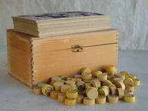 フランスアンティーク LOTO 木箱 ウッドボックス ゲーム 蚤の市 ブロカント 古木 雑貨 ケース 収納 ツールボックス _画像9