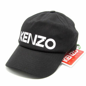 未使用 KENZO ケンゾー ベースボールキャップ FD65AC101F31 KENZO GRAPHY' ロゴ プリント 4枚パネル ブラック 黒 28007120