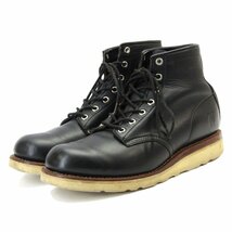 CHIPPEWA チペワ US9EE 27cm 6インチ ラウンドトゥ 29494 白タグ ワークブーツ 中国製 ビブラムソール ブラック 黒 10006940_画像1