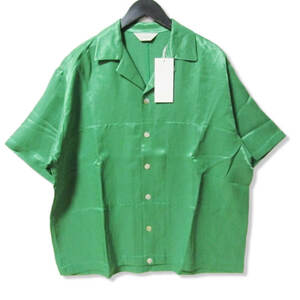 未使用 JieDa ジエダ 半袖シャツ Jie-22S-SH09-B LINEN PANEL SHIRT S/S グリーン 2 タグ付き 27105192