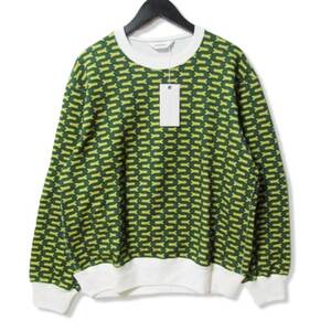 未使用 DIGAWEL ディガウェル スウェット DWVB041 Sweatshirt Duck 裏毛 クルーネック グリーン 2 タグ付き 27105188