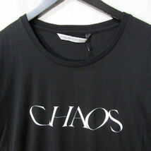 未使用 JOHN LAWRENCE SULLIVAN ジョンローレンスサリバン 半袖Tシャツ 5A008-0321-30 CHAOS プリント ブラック 黒 M タグ付き 27105163_画像3