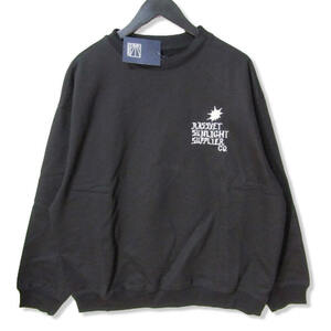 未使用 PACCBET ラスベート スウェット PACC12T024-1 Sunlight Supplier Sweatshirt クルーネック コットン ブラック 黒 L 27105218