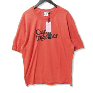 未使用 carne bollente カルネボレンテ 半袖Tシャツ CL2233012 肩ボタン プリント カットソー レッド XL タグ付き 27105215