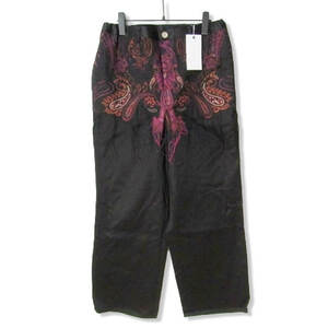 未使用 DIGAWEL ディガウェル 23AW ラウンジパンツ DWWB021 Lounge Pants ペイズリー コットン ブラック 黒 2 タグ付き 27105185