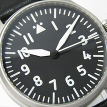 STOWA ストーヴァ Flieger Verus 40 自動巻き 腕時計 フリーガー ウェールス40 パイロットウオッチ レザー ブラック 黒 30012704_画像3