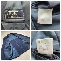 Polo by Ralph Lauren　ポロ バイ ラルフローレン　A8（XL程度） 大きいサイズ　ネイビー　ストライプ　紺　セットアップ　スーツ　メンズ_画像7