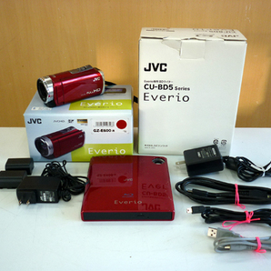 JVCケンウッド ハイビジョンメモリームービー Everio GZ-E600 2013年製 レッド BDライター CU-BD5 2013年製 セット KENWOODの画像1