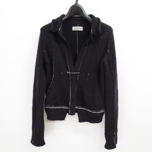 2008 YOHJI YAMAMOTO INSIDE OUT WOOL ANGORA KNIT JACKET ヨウジヤマモト インサイドアウト アンゴラ ニット ジャケット ステッチ 手縫い