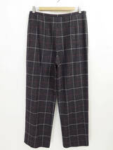 GIORGIO ARMANI WINDOWPANE PLAID TUCK WOOL WIDE PANTS 42 ジョルジオアルマーニ ウィンドペン チェック タック ウール ワイド パンツ_画像2