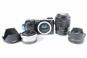 SONY ソニー α6000 APS-C 一眼カメラ ブラック デジタル Carl Zeiss E-mount E 4/16-70 VCL-ECU2 E 2.8/16 0.24m/0.8ft φ49　1161-KF