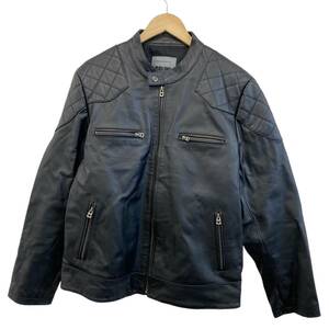 【美品】 BOLINI ボリーン カウハイドレザー シングルライダース レザージャケット ブラック系・黒系 サイズ54 6762-80