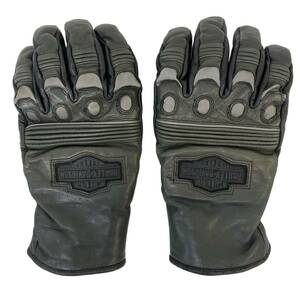 [ prompt decision ] HARLEY DAVIDSON Harley Davidson leather glove black series black group gray series L size 6648-K