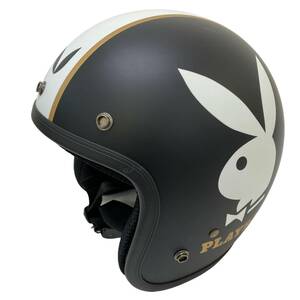 【美品】 OGK Kabuto オージーケーカブト ジェットヘルメット FOLK PLAYBOY フォーク プレイボーイ 黒系 ブラック系 57-59㎝　6883-100