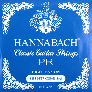 ハナバッハ クラシックギター弦 バラ弦 3弦 1本 HANNABACH E8153 HT-Blue G 青 ブルー ギター弦 クラギ弦