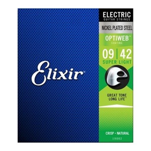 エリクサー 弦 エレキ弦 3セット ELIXIR 19002 OPTIWEB Super Light 09-42 エレキギター弦 3セット オプティウェブ スーパーライト