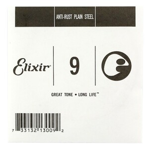 ELIXIR エリクサー 13009 009弦×4本 ANTI RUST PLAIN プレーン弦 ギター用バラ弦
