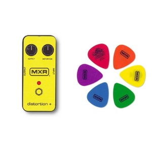 Dunlop MXRPT01/Yellow Distortion+ MXRペダルデザイン缶付き Dunlopピック 6枚 アソートセット