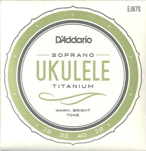  D'Addario струна для укулеле сопрано D'Addario EJ87S Titanium Ukulele Soprano сопрано струна для укулеле 